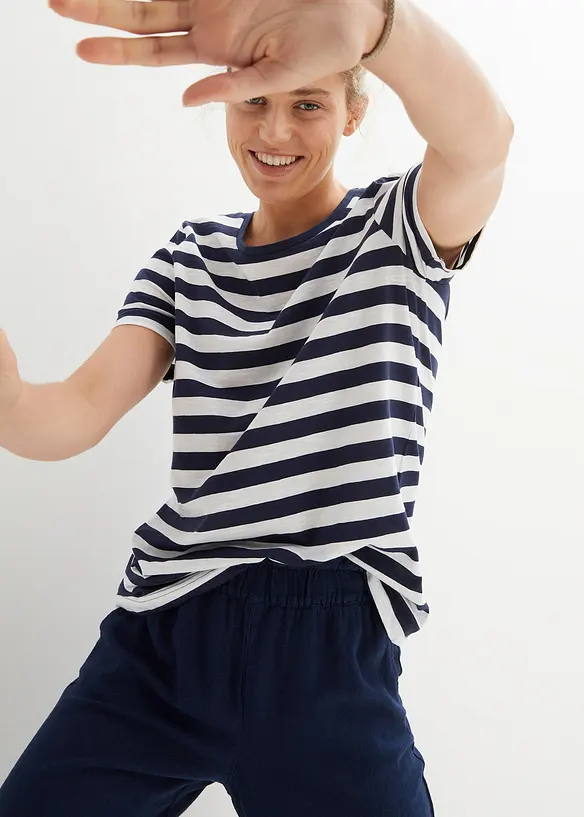 Tričko s kulatým výstřihem z bavlny (2 ks v balení), bonprix