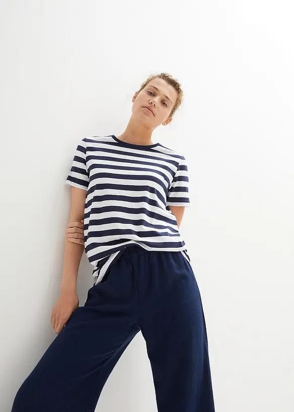 Tričko s kulatým výstřihem z bavlny (2 ks v balení), bonprix