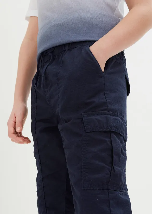Cargo bermudy bez zapínání, z čisté bavlny, Regular Fit, bonprix