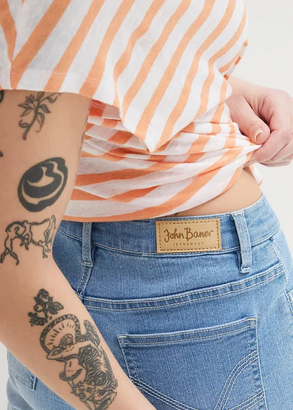 Džínové bermudy, Mid Waist, bonprix