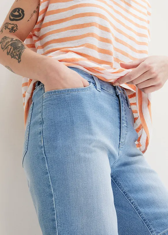 Džínové bermudy, Mid Waist, bonprix