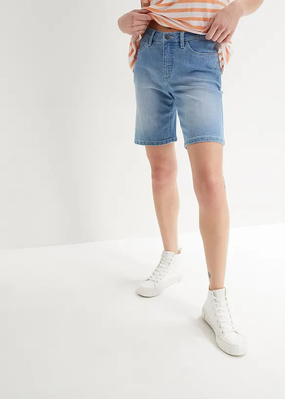 Džínové bermudy, Mid Waist, bonprix