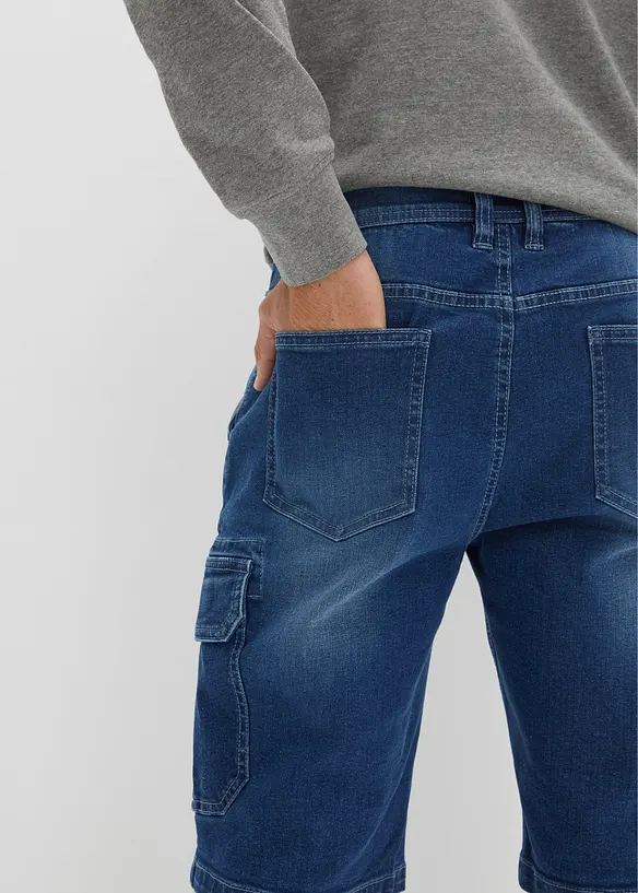 Strečové džínové cargo bermudy, Regular Fit, bonprix