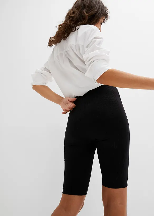 Krátké legíny z žebrovaného žerzeje, High Waist, bonprix