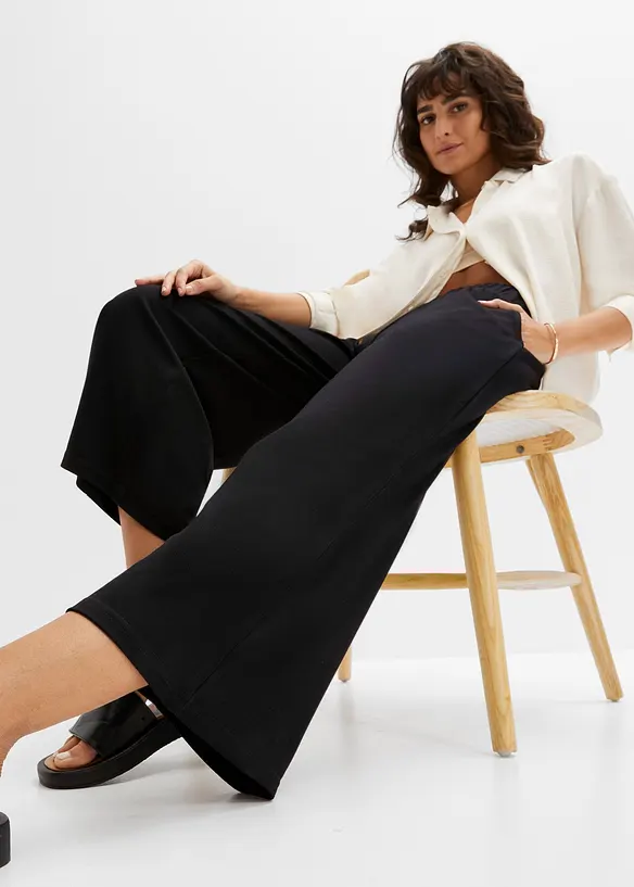 Žerzejové kalhoty s pohodlným pasem, bonprix