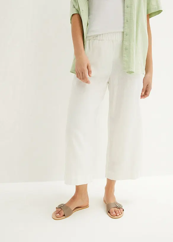 Lněné kalhoty Culotte, délka po lýtka, bonprix