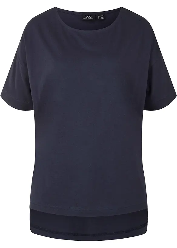 Bavlněné oversized triko s postranními rozparky, bonprix