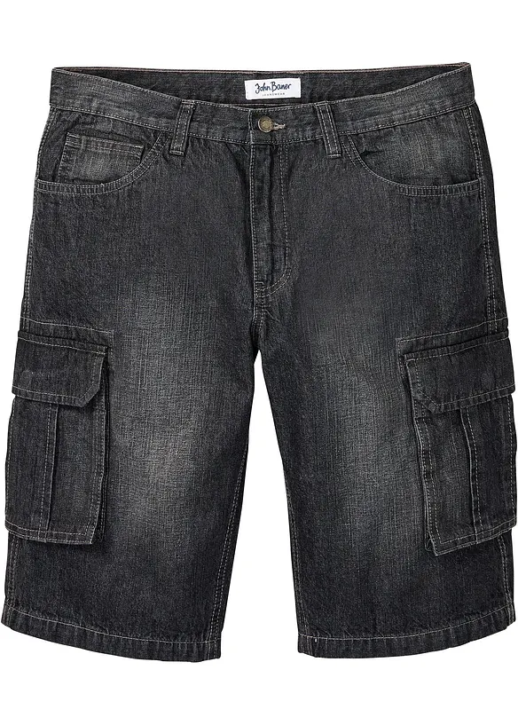 Dlouhé džínové cargo bermudy, Relaxed Fit, bonprix