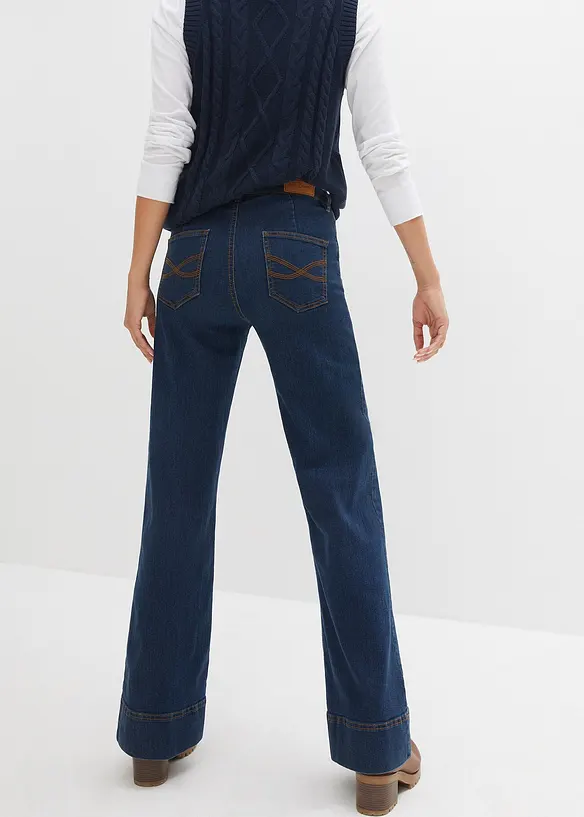 Pohodlné strečové džíny Wide Leg, Mid Waist, bonprix