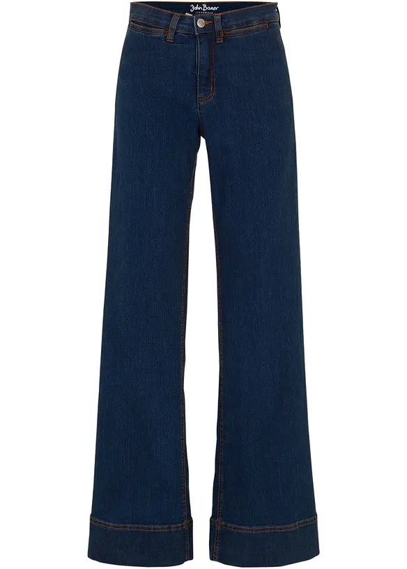 Pohodlné strečové džíny Wide Leg, Mid Waist, bonprix