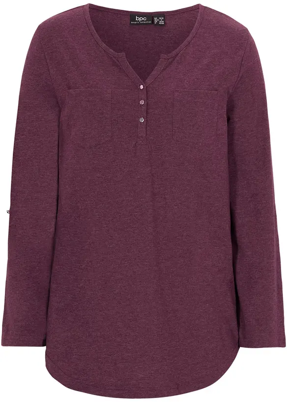 Bavlněné triko Henley s knoflíkovou légou, bonprix