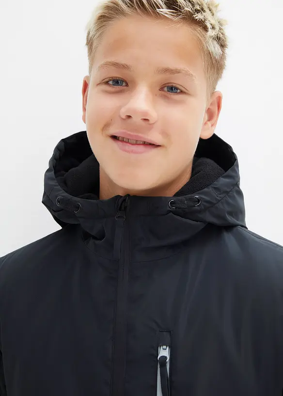 Nepromokavá zimní bunda s barevnými bloky a s kapucí, bonprix