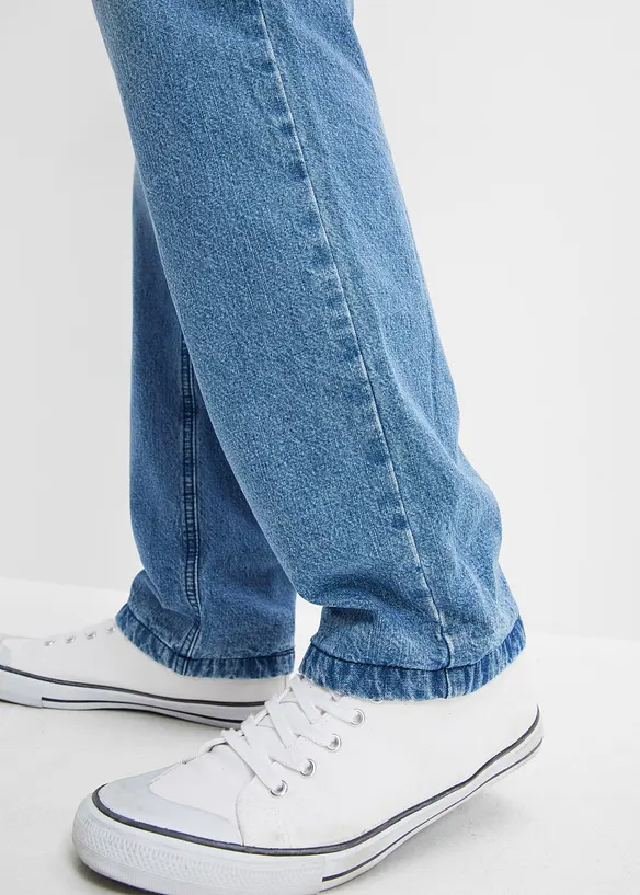 Termo džíny bez zapínání, s flanelovou podšívkou, Regular Fit, Straight, bonprix