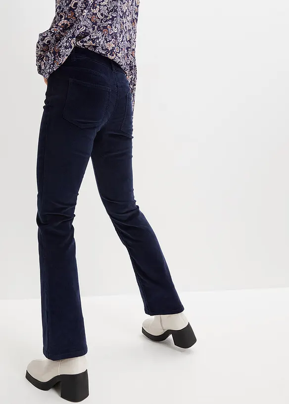Strečové manšestrové kalhoty, Bootcut, bonprix