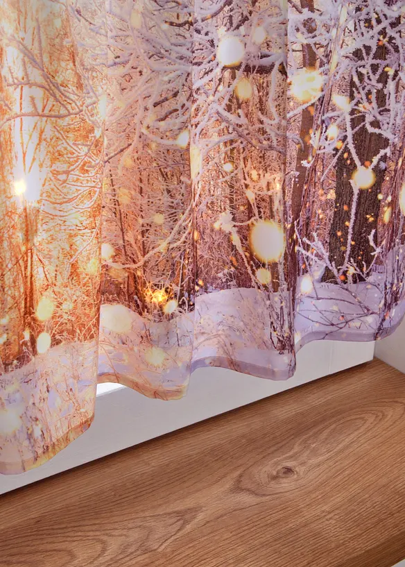LED vitrážková záclona se zimním motivem, bonprix