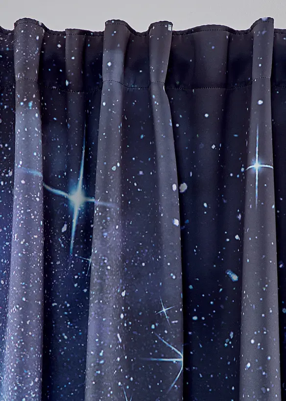 Zatemňovací závěs s motivem noční oblohy (2 ks), bonprix