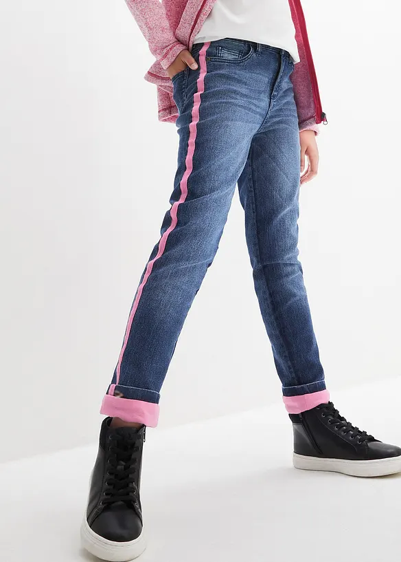 Termo džíny s žerzejovou podšívkou, Mid Waist, bonprix