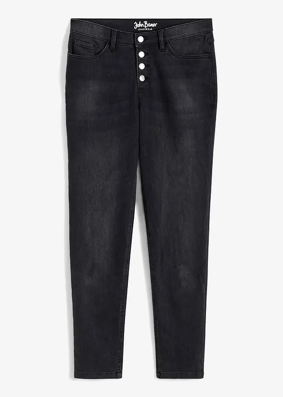 Termo džíny s hebkou vnitřní stranou, Boyfriend, Mid Waist, bonprix