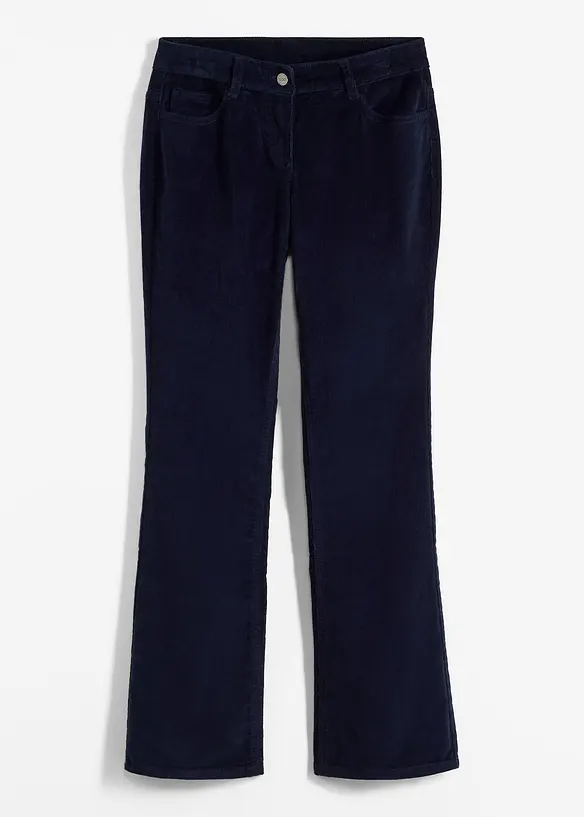 Strečové manšestrové kalhoty, Bootcut, bonprix