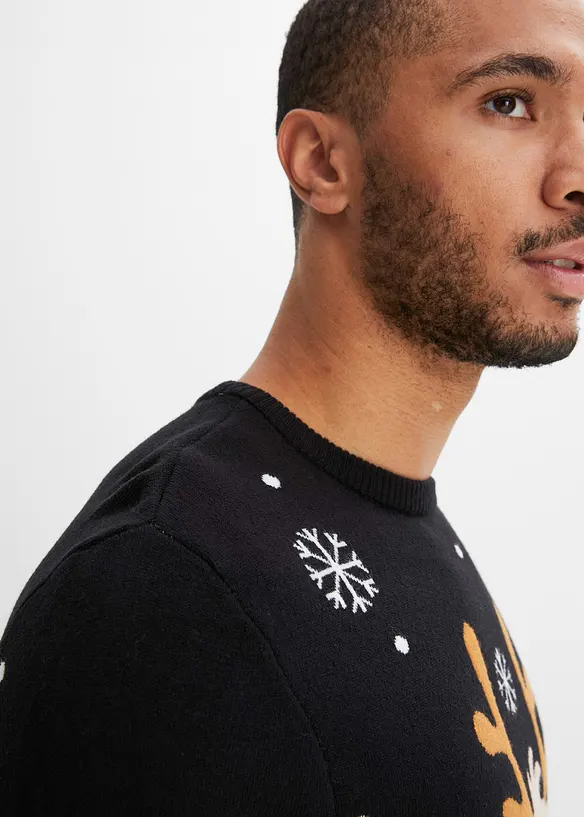 Jemně pleten&yacute; svetr s v&aacute;nočn&iacute;m motivem, bonprix