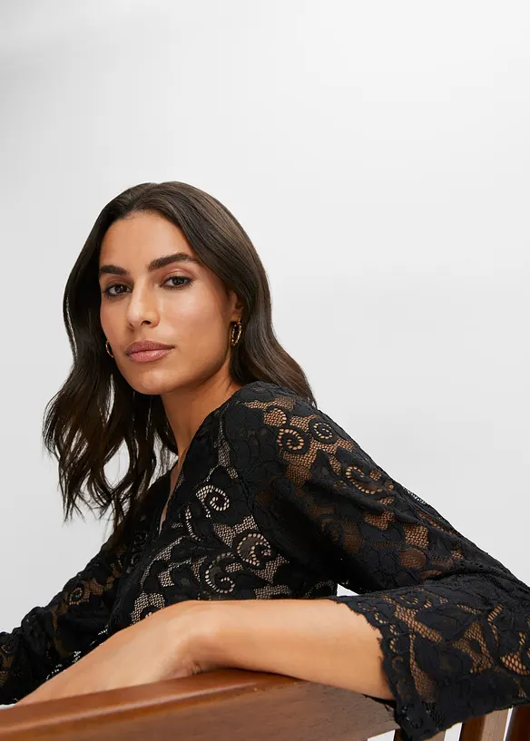 Šifónové šaty s krajkou, bonprix