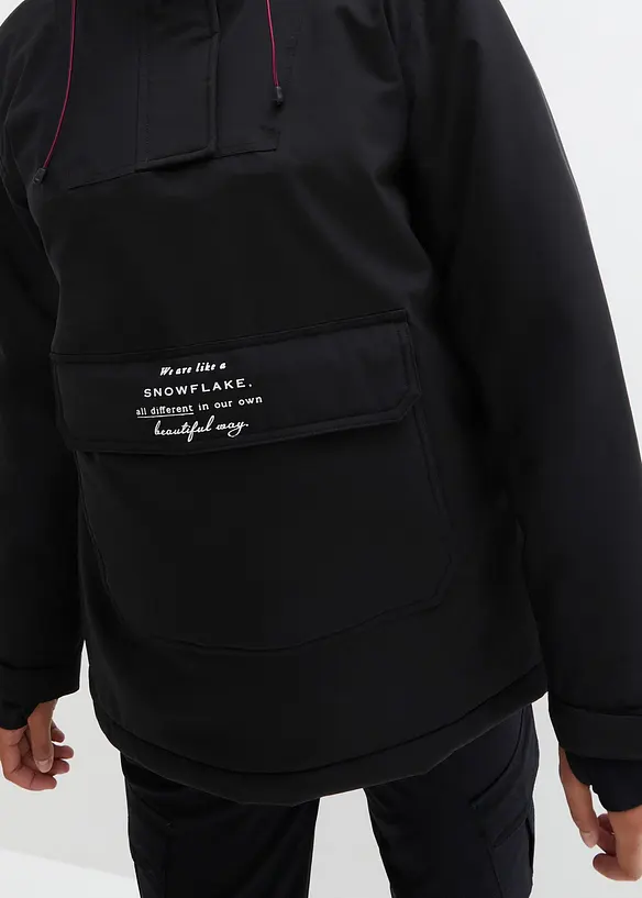 Nepromokavá funkční lyžařská bunda s flísovou podšívkou, přes hlavu, bonprix