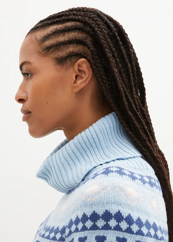 Svetr s norským vzorem a rolákem, bonprix