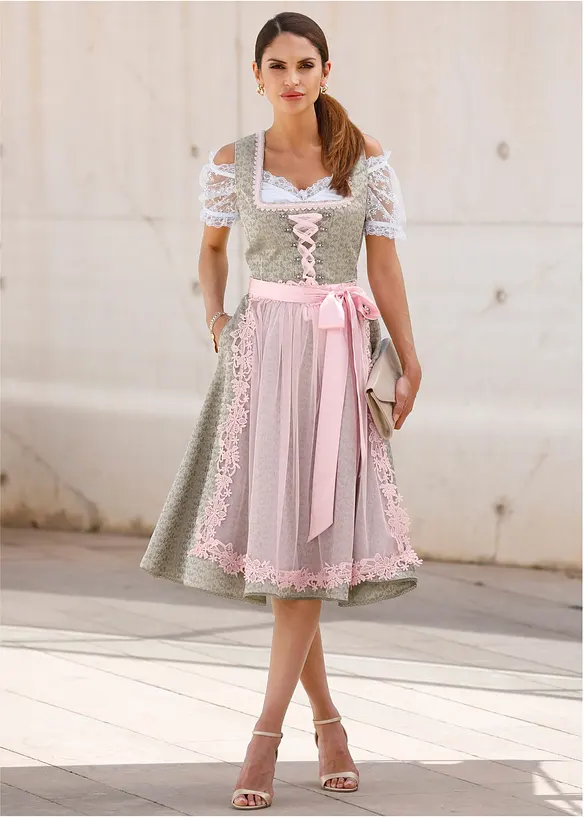 Dirndl halenka s krajkovými rukávy, bonprix