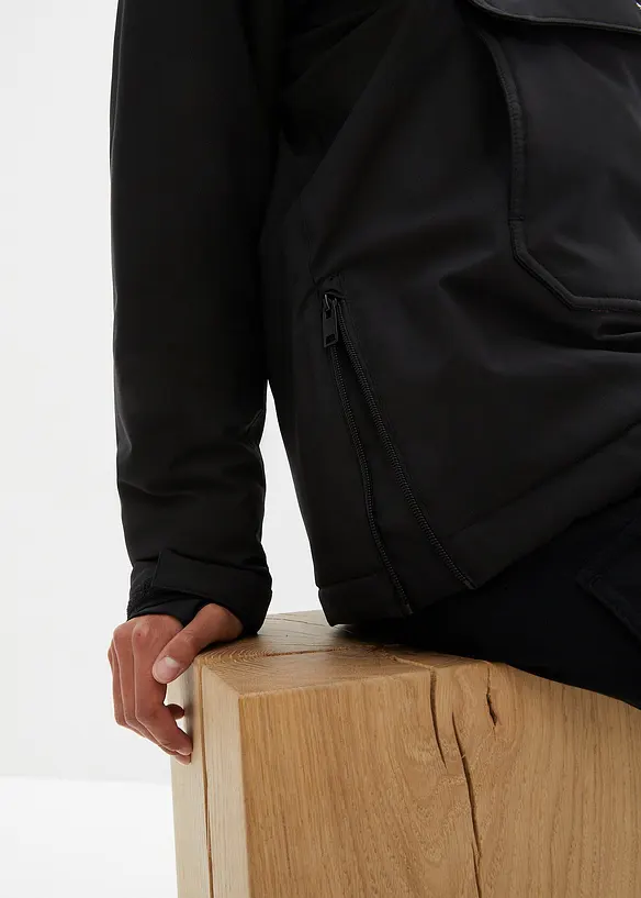 Nepromokavá funkční lyžařská bunda s flísovou podšívkou, přes hlavu, bonprix