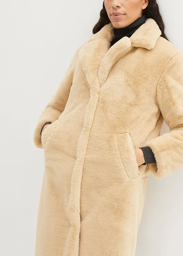 Oversized kabát s límcem s klopami, bpc bonprix collection