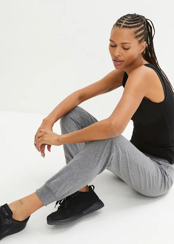 Joggingové kalhoty s náplety, bonprix
