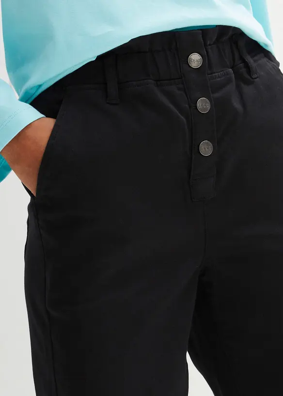 Keprové kalhoty s pohodlným pasem, High-Waist, bonprix