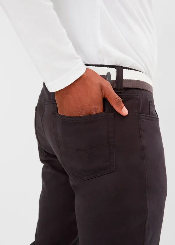 Strečové kalhoty Regular Fit s páskem, Straight, bonprix