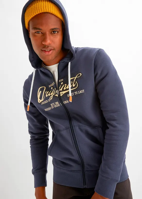 Prop&iacute;nac&iacute; mikina s kapuc&iacute;, uvnitř měkce počesan&aacute;, bonprix