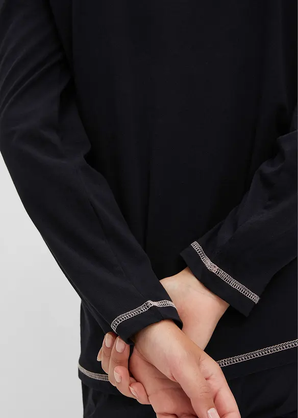 Pyžamo z měkké bavlny s průhmatovými kapsami, bonprix