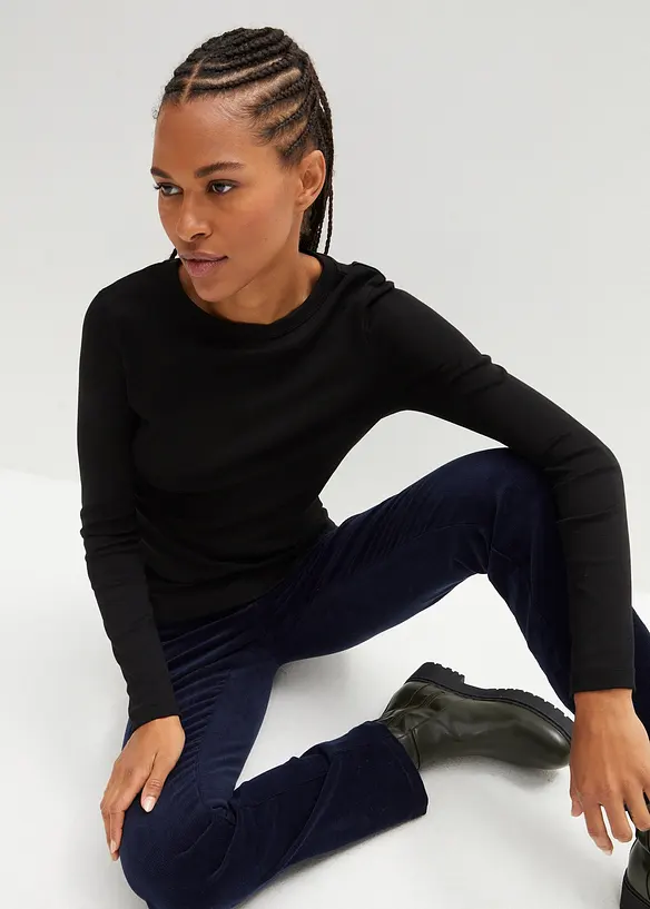 Tričko s dlouh&yacute;m ruk&aacute;vem, z čist&eacute; organick&eacute; bavlny, bonprix