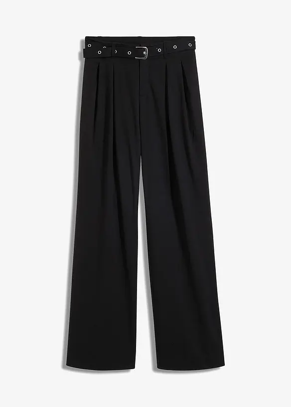 Kalhoty Highwaist se sklady u pasu, s páskem, RAINBOW