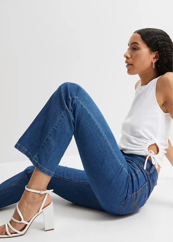 Strečové džíny Bootcut, Mid Waist, bonprix