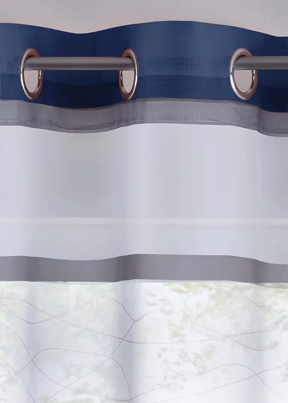 Transparentní záclona s příčnými pruhy (1 ks v balení), bonprix