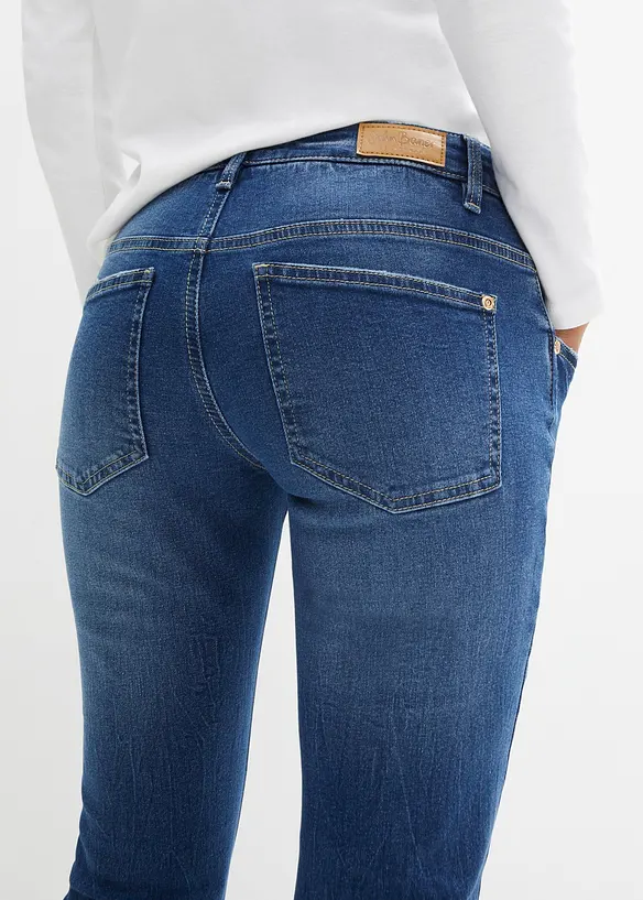 Bootcut džíny Mid Waist, strečové, bonprix