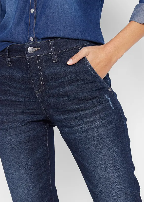 Džíny Boyfriend, Mid Waist, pohodlný streč, bonprix