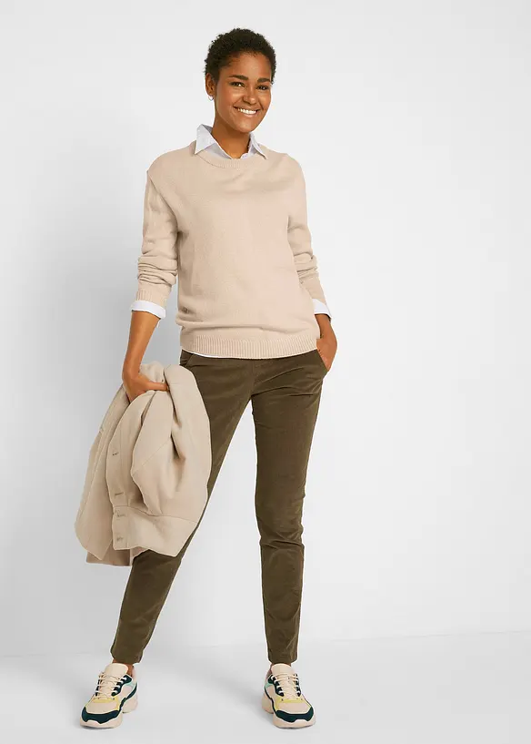 Pletený svetr s kulatým výstřihem, bonprix