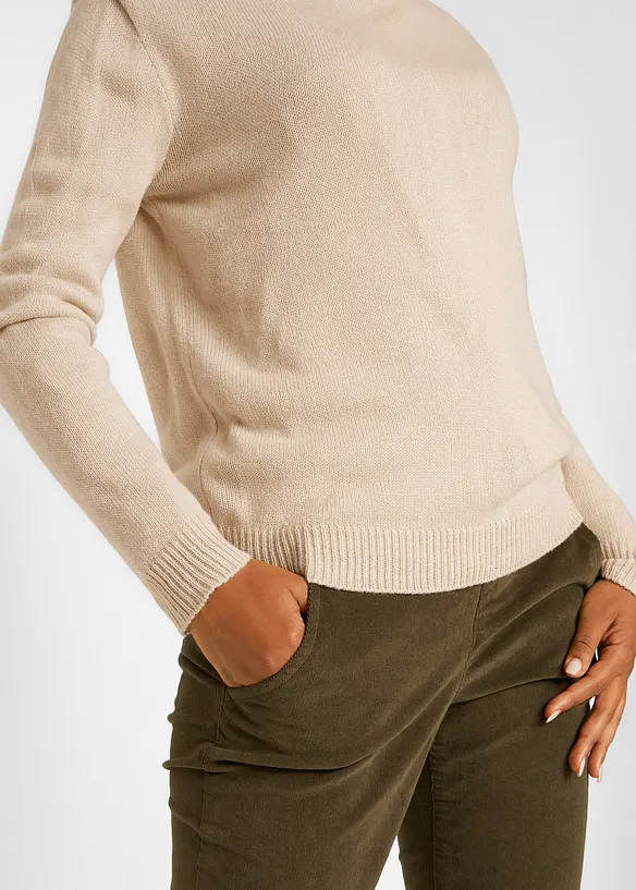 Pletený svetr s kulatým výstřihem, bonprix