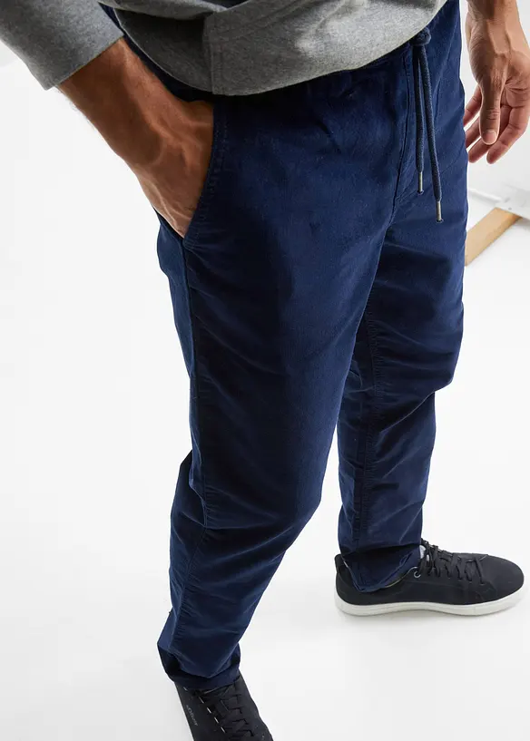 Manšestrové kalhoty bez zapínání, Regular Fit, Straight, bonprix