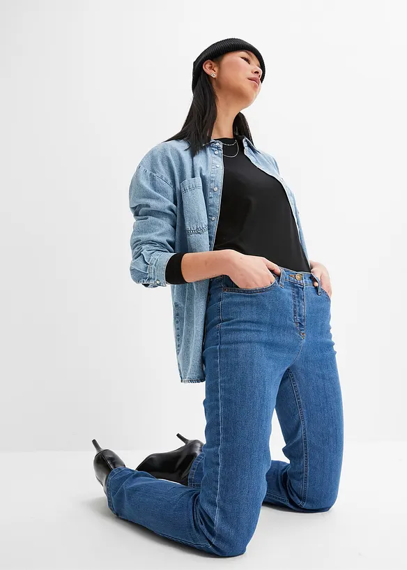 Strečové džíny Mid Waist, Straight, bonprix