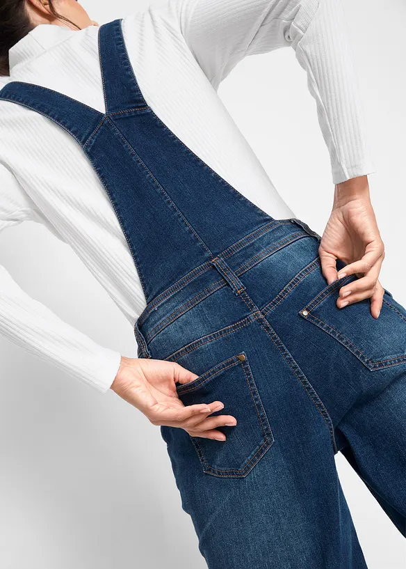 Džínové kalhoty s laclem a střihem Boyfriend, bonprix