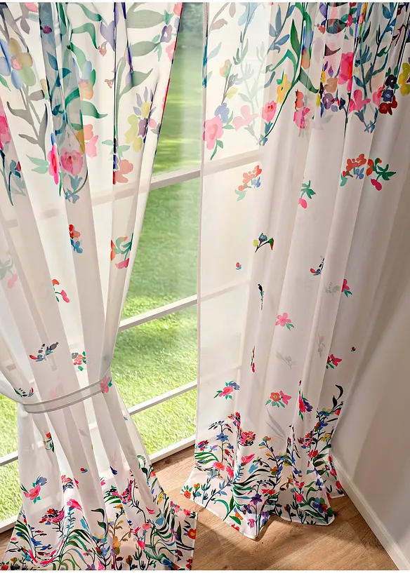 Z&aacute;clona s květinov&yacute;m potiskem včetně dekoračn&iacute; spony (2 ks v balen&iacute;), bonprix