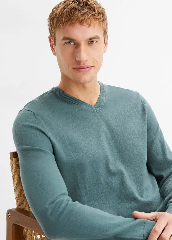 Svetr  z jemn&eacute; pleteniny z měkk&eacute; bavlněn&eacute; směsi, bonprix