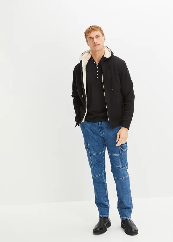 Henley triko dlouh&yacute;m ruk&aacute;vem, Slim Fit, čist&aacute; organick&aacute; bavlna, bonprix