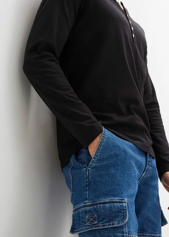 Henley triko dlouh&yacute;m ruk&aacute;vem, Slim Fit, čist&aacute; organick&aacute; bavlna, bonprix